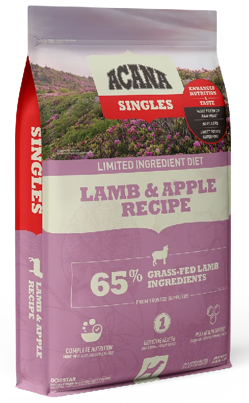 - Food for small dogsACANA Singles Limited Ingredient Lamb and Apple Dry Dog Food