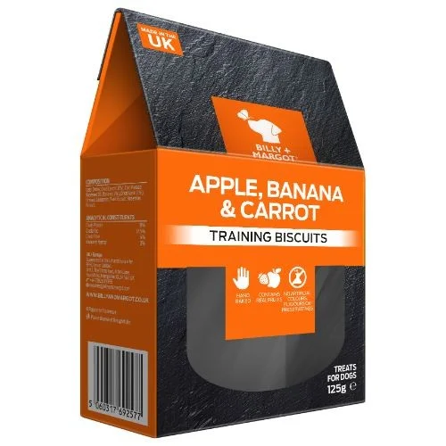 - Royal Canin dog food recommendationBilly + Margot Apple, Banana and Carrot Dog Biscuits 125g