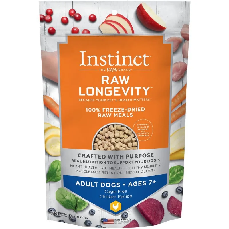  -Cost-effective dog foodInstinct Raw Longevity 7+ Chicken Grain-Free Adult & Senior Freeze-Dried Raw Dog Food 5oz