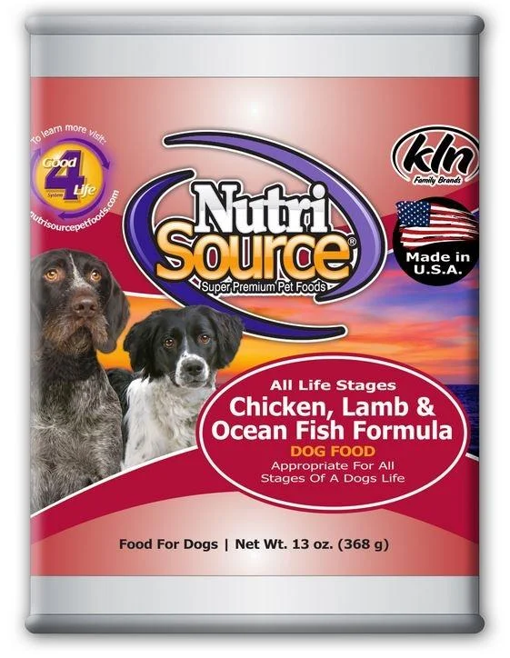 - Dog food nutritional analysisNutriSource Adult Chicken, Lamb and OceanFish Canned Dog Food - 13 oz